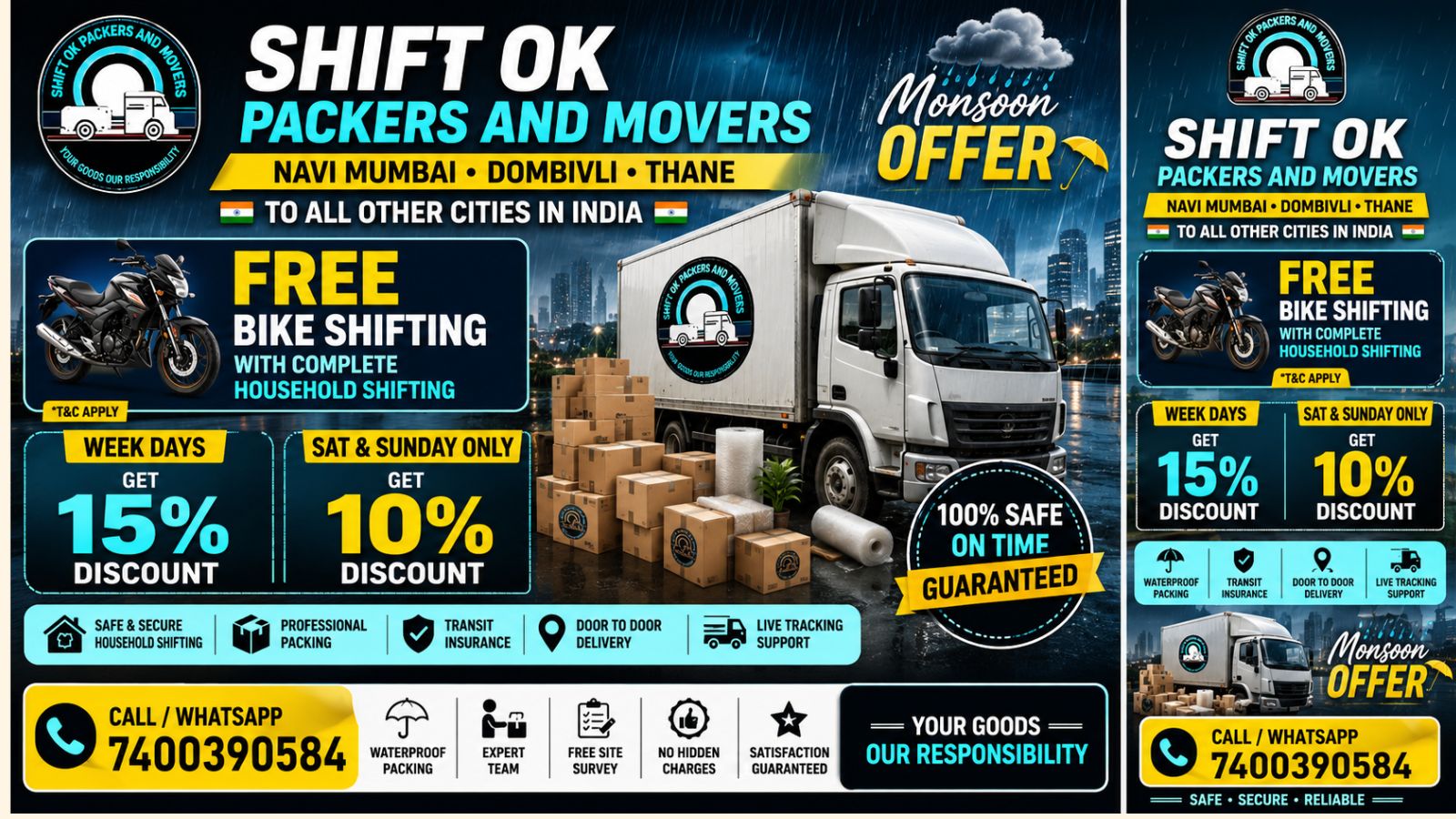 Rainy Season Moving Guide: Safe Packers and Movers from Navi Mumbai to All Over India